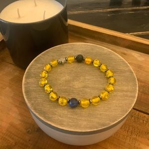 Lava and gemstone bracelets,